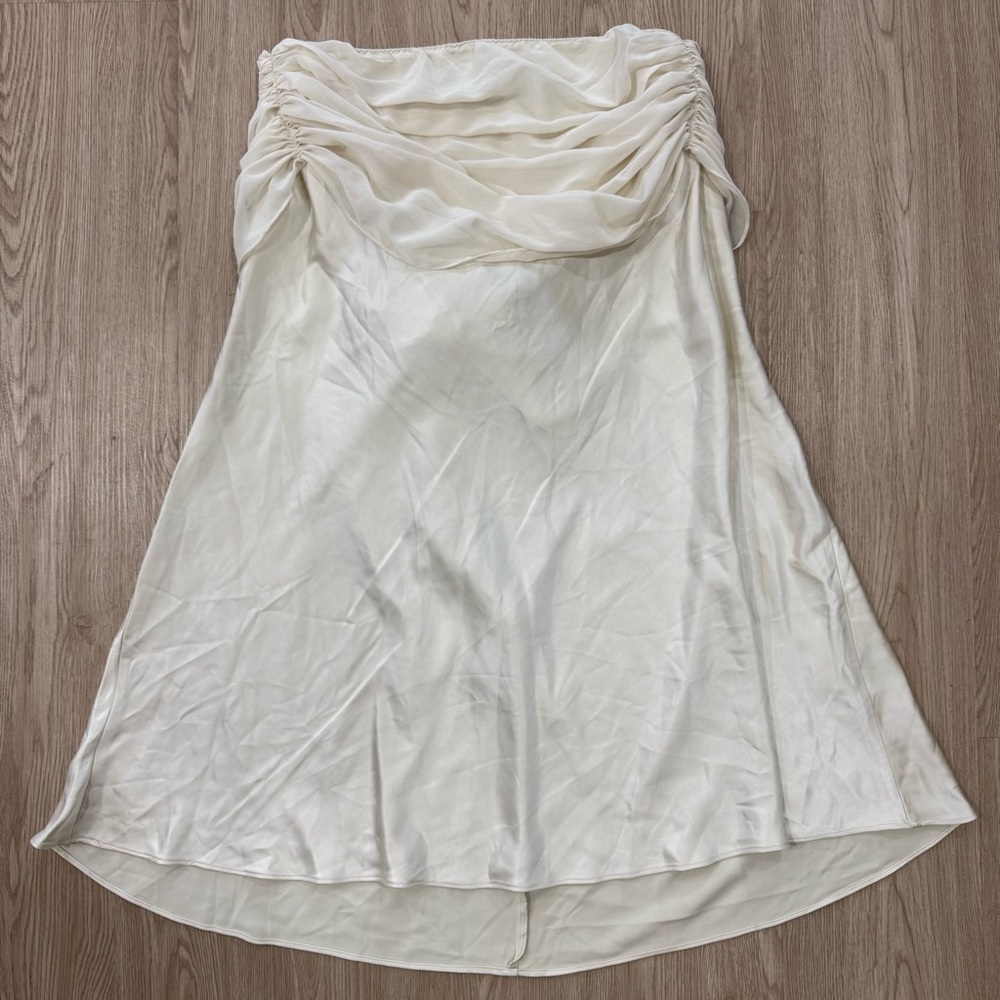 Princess Polly strapless chiffon tie bow back satin mini dress nwot - Picture 4 of 5